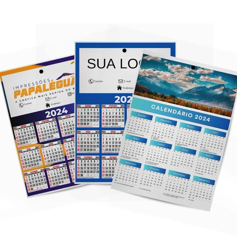 Calendário 2025 folhinha parede personalizado