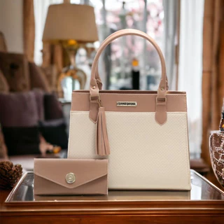 Bolsa Feminina Grande + Carteira Santorini Handbag, Transversal, tiracolo, tote.