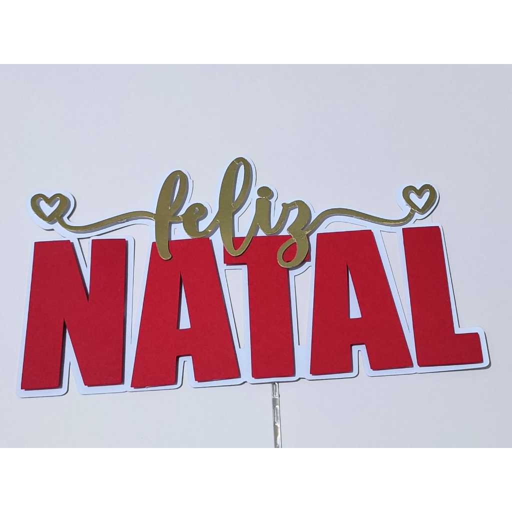 Topo de bolo em 3d tema natal - topper natalino