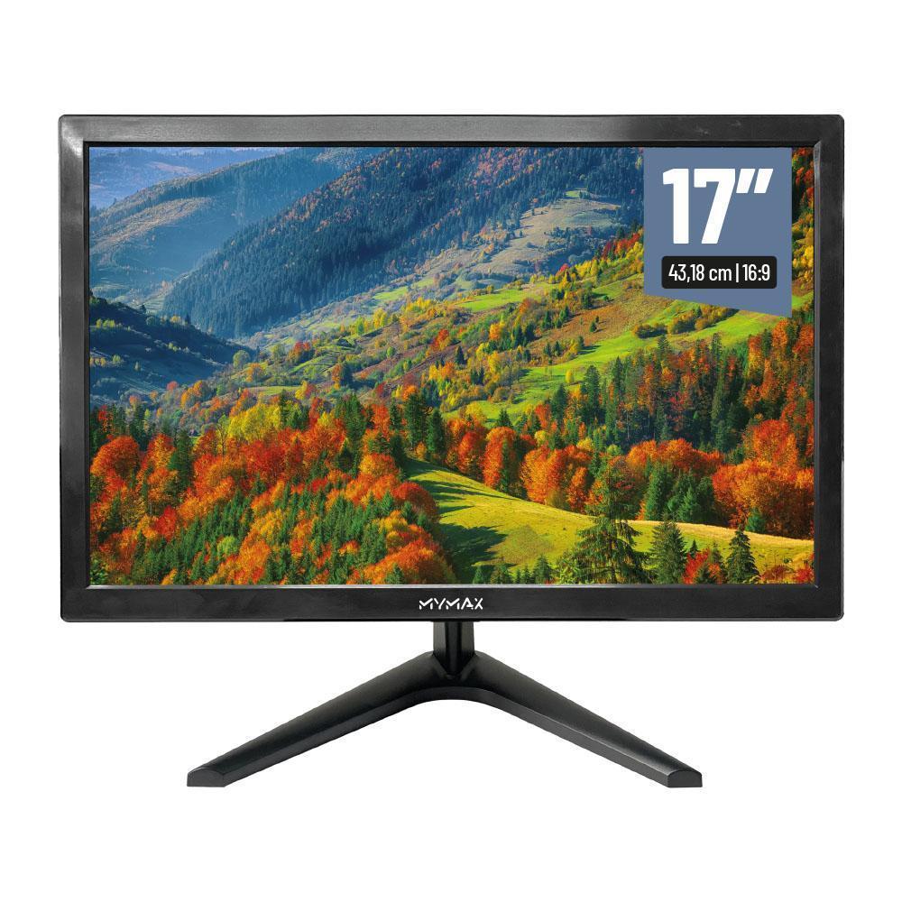 Monitor Mymax 17'' Resolução: 1440 X. 900 Tempo de Resposta: 4 ms HD LED, 60HZ, HDMI, VGA, Wide Preto
