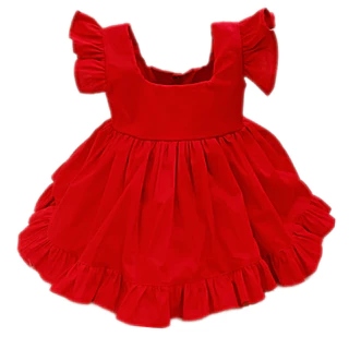 Vestido Infantil Tiara Bebê Menina Vermelho Natal 100% Algodão Brenda - Tam P ao 3 anos