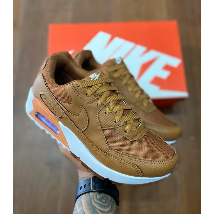 Tênis Nike Air Max 90 Marrom Premium Masculino | Shopee Brasil