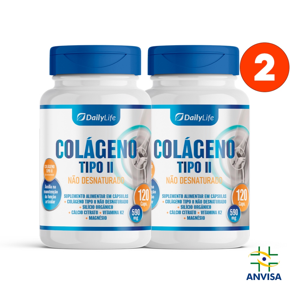 2x Colágeno tipo 2 para dores nas costas articulações e juntas, 120 ...