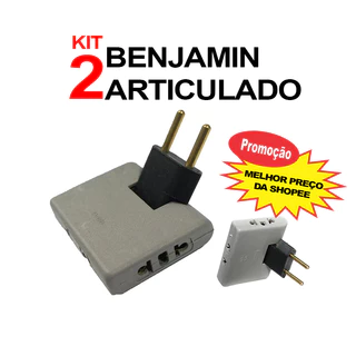 Kit 2 benjamin articulado adaptador 3 tomadas 10 20a adaptador geladeira fogao bejamim benjamim BOB