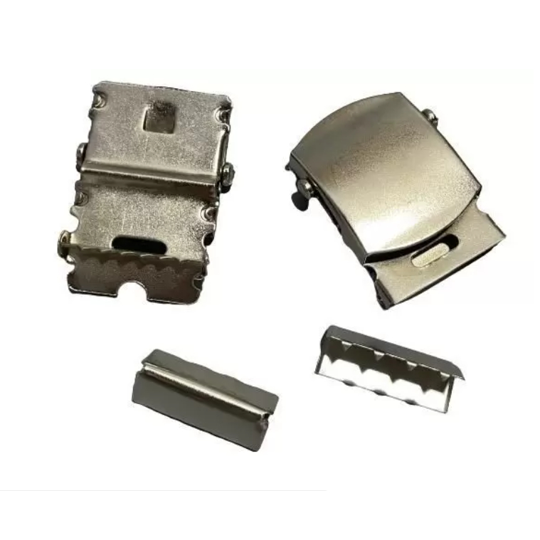 Fivela Prata de Metal Para Cinto Nylon de 35mm + Ponteira