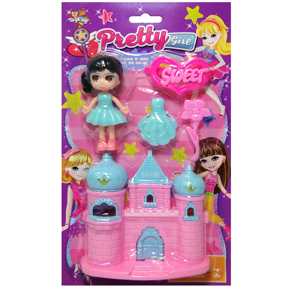 Kit Casinha de Boneca Plástico Infantil Barata 15 Peças com Luz e