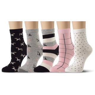 Kit 6 Meia Cano Médio Femininas Estampadas Sortidas ou Lisas Feminina Mulher Cores Barato