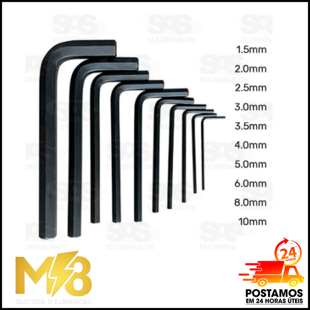 Chave Allen Jogo Chaves 10.0mm Chave allen alem Jogo allen 10 chaves Troya Tools