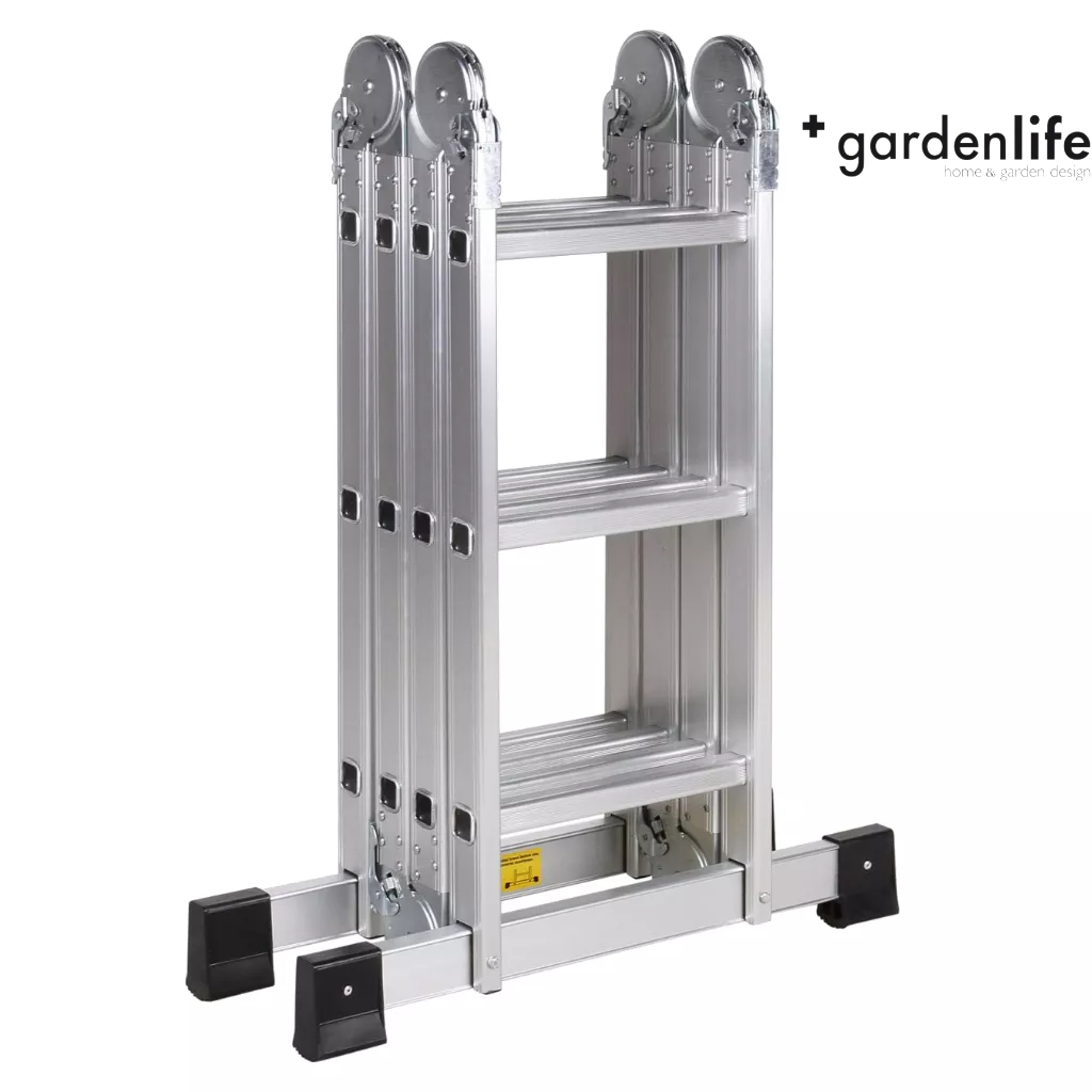 Escada Articulada de Alumínio 12 Degraus 3,50 Metros de Altura Multifuncional