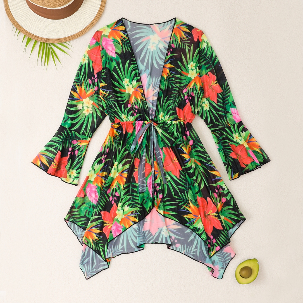 RWX vest Saída de Praia Estampa Floral Diversas Cores A7078/A7079/A7080/A7081/A7082/A7083/A7084/A7085-1/A7086