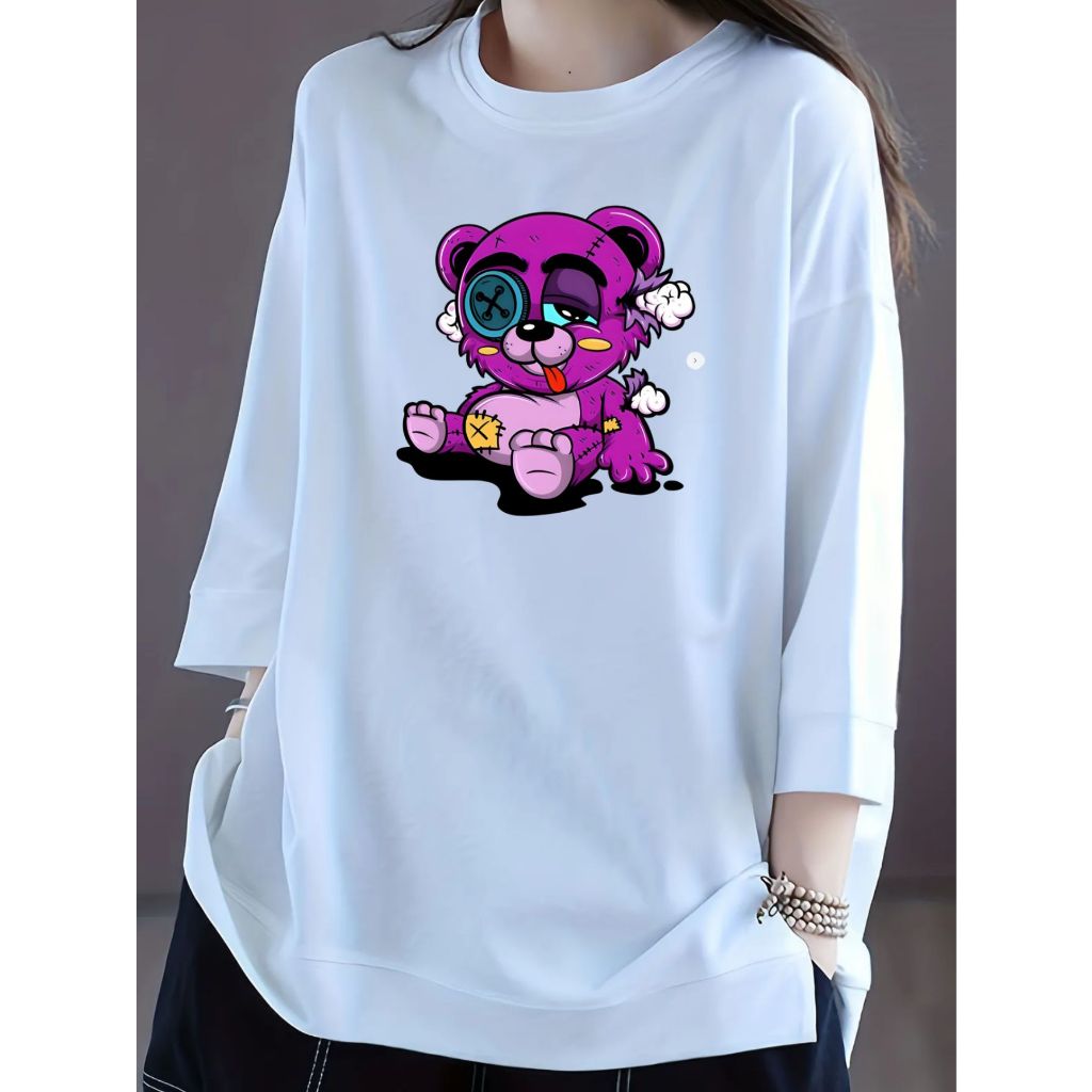 Camiseta Art Urso Masculino Feminina Poliéster