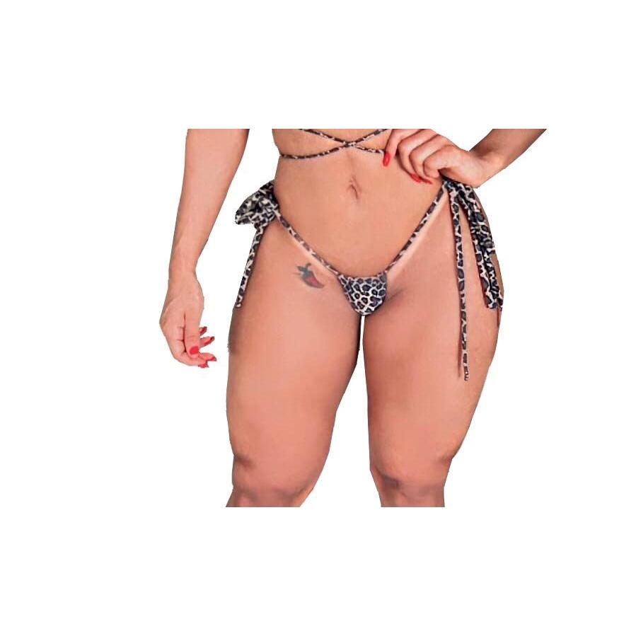 Calcinha Cortininha Lycra Onça 1129 Tiferethy
