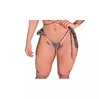 Calcinha Cortininha Lycra Onça 1129 Tiferethy
