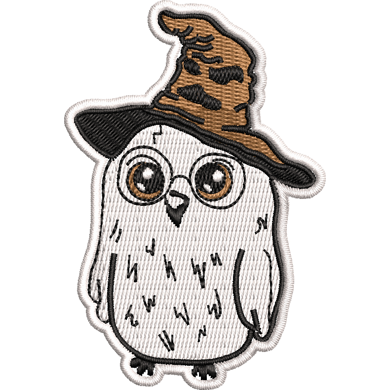 Patch Bordado Coruja Edwiges Harry Potter para Bolsas Jaqueta Mochila Colete