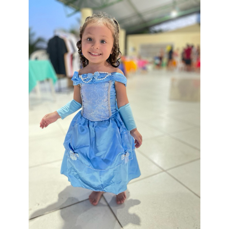 Vestido da princesa cinderela sales infantil