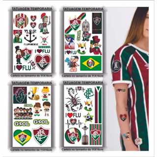 46 Tatuagens Temporárias Fluminense Futebol Masculino e Feminino