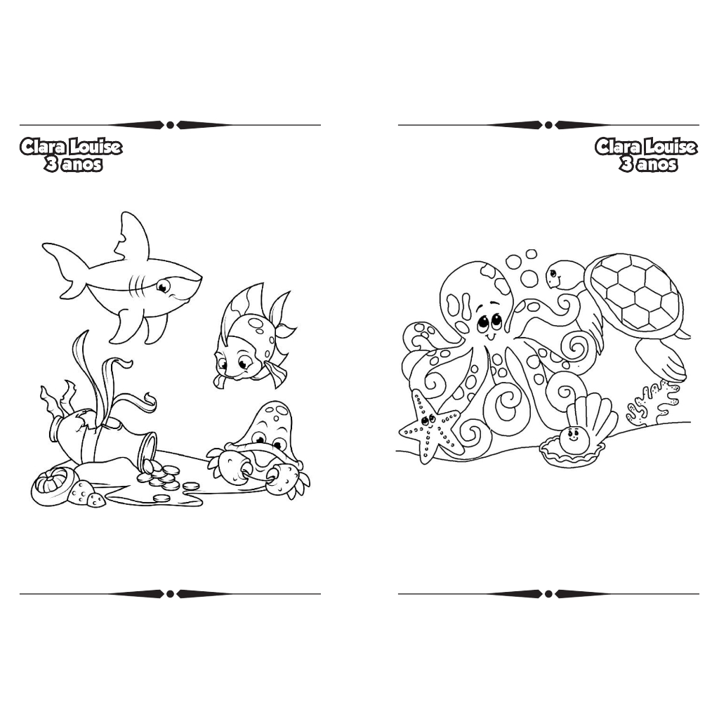 Livro de Colorir Fundo do Mar Lembrancinha personalizada | Shopee Brasil