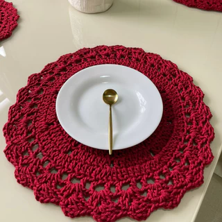 Sousplat De Crochê Kit 6pçs Colorido