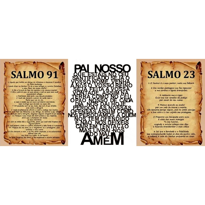 Placa Decorativa Salmo 91 Completo Bíblia Oração Evangélico