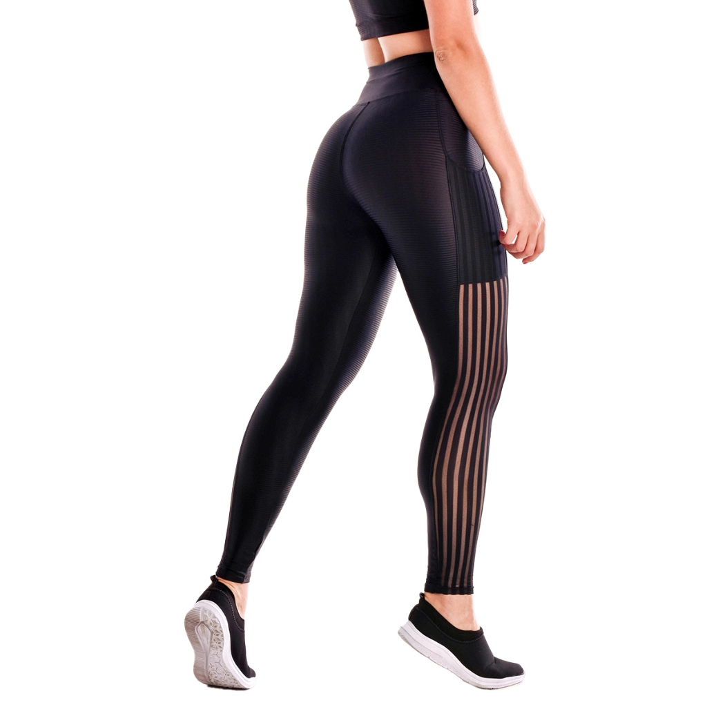 Legging 3D Cintura Alta Poliamida Preto (Plus Size) - G3 - Ailos Aprox