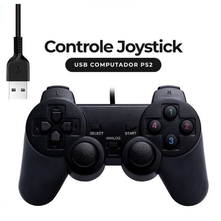 Controle Nintendo Switch Pro Joystick USB Com Fio Video Game Analógico  Vibratório Dualshock PC Computador Notebook
