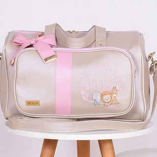 Bag Mão Maternidade Safári Arabesco Rosa - 01 Peça