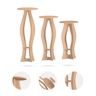 Trio de Mesa Floreira PMG Decoração de Festas e Casas em MDF