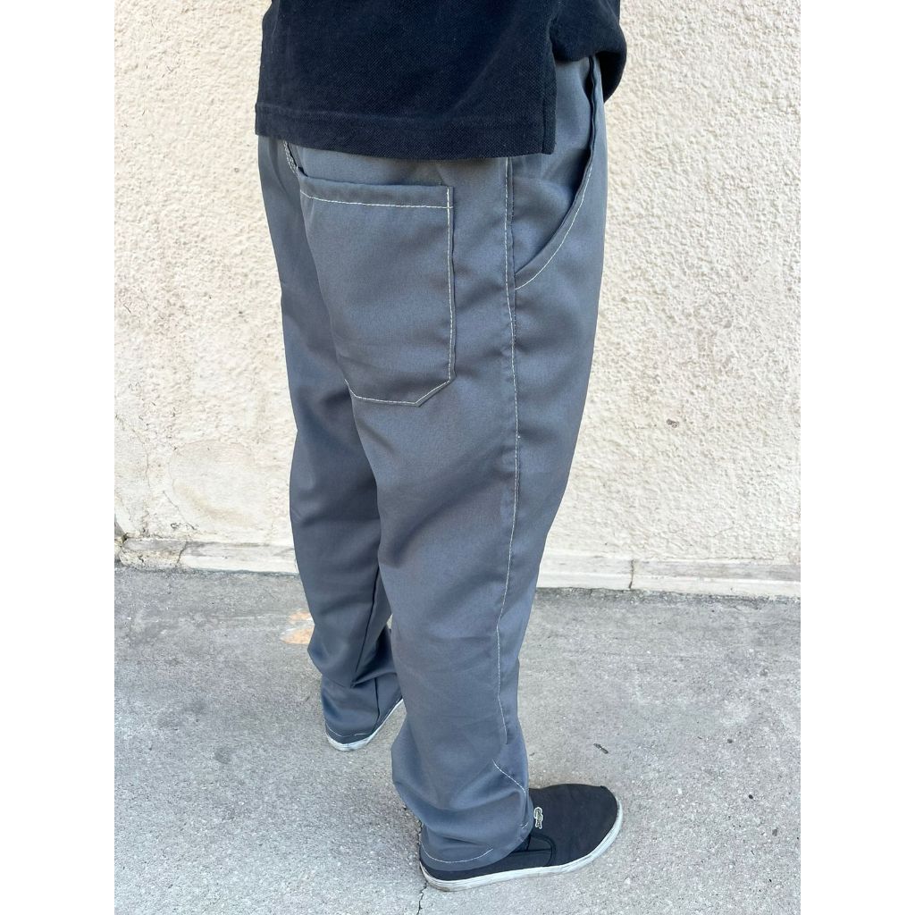 Calca Oxford Cinza Uniforme Profissional Para Mecanico Construcao Civil