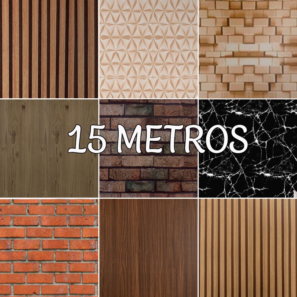 Papel de Parede Madeira 3D 15 METROS X 45CM Auto Adesivo Colante