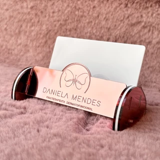 Porta Cartão De Visita De Mesa Balcão Acrílico Personalizado Seu Logo Suporte Expositor Elegante Espelhado + de 10 cores