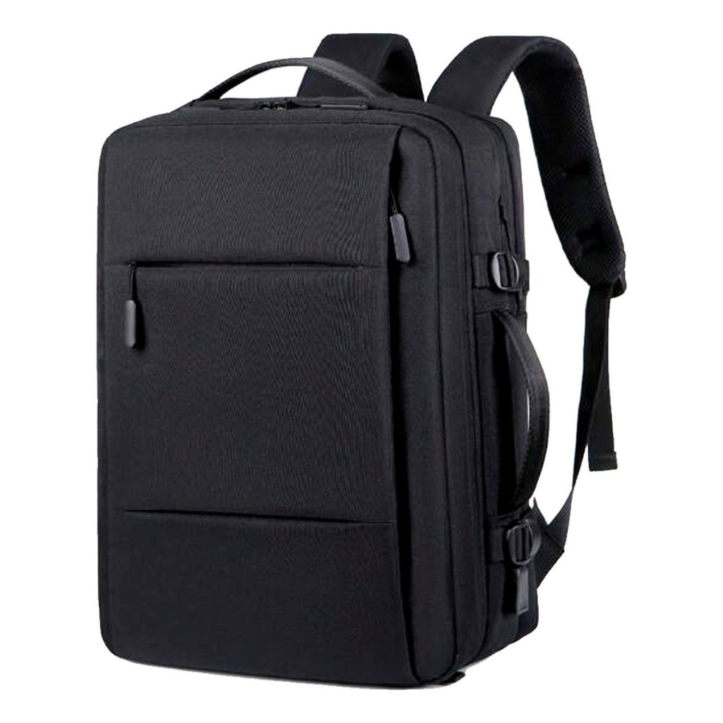 Mochila Notebook Mala De Bordo Expansível Viagem 40l Executiva Faculdade Dia a dia Compacta Preta