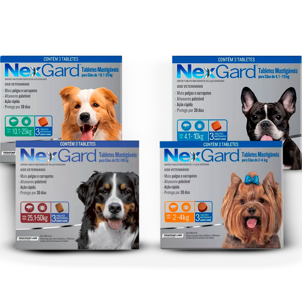 Antipulgas Nexgard Todos Os Tamanhos 2kg 4kg 10kg 25kg 1 - 3 ...
