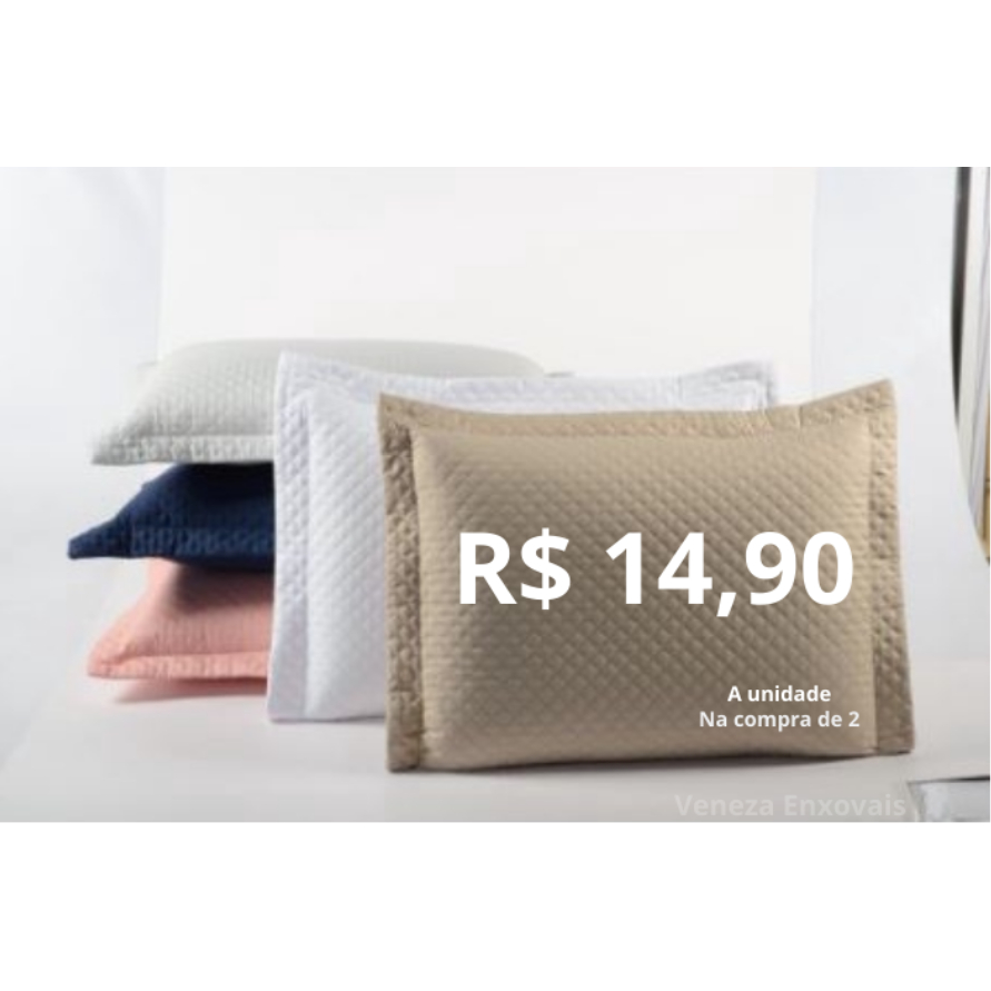 Porta Travesseiro Matelado 400 Fios 70cm x 50cm Cores Lisas