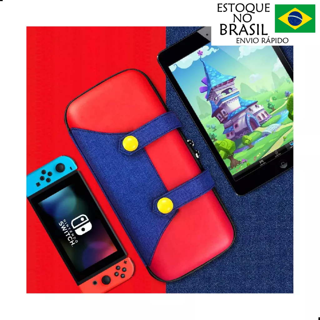 Case Estojo Nintendo Switch Oled V1 V2 Mario Luigi