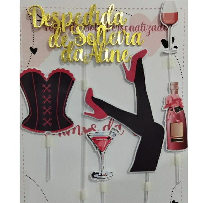 Topo de bolo de festa feminino, premium, topo de bolo de madeira, galinha,  noite, aniversário, despedida de solteira, bolo, decoração, acessório de  foto. : : Saúde e Bem-Estar