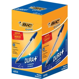 Caneta Esferográfica Bic Cristal Média 1.0mm Caixa 50 Unidades