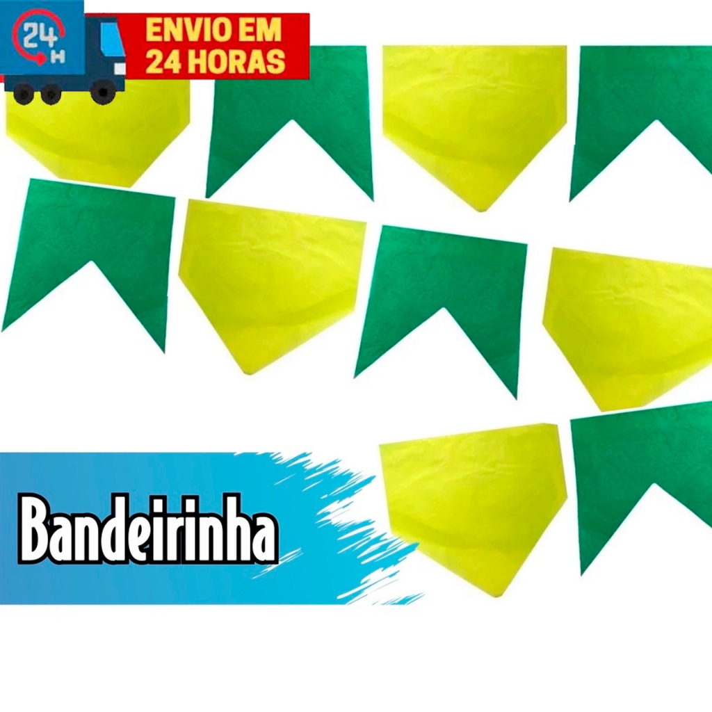 Bandeirinha Verde e Amarelo Copa do Mundo Seda 10 Metros em Oferta na Shopee