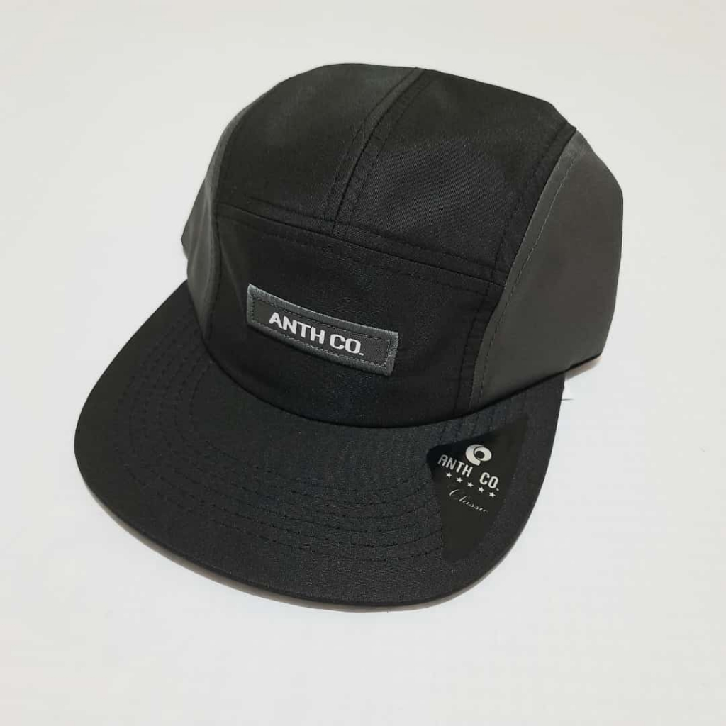 Boné Five Panel Anth Co Original Strapback Aba Reta Fita Preto e Cinza ...