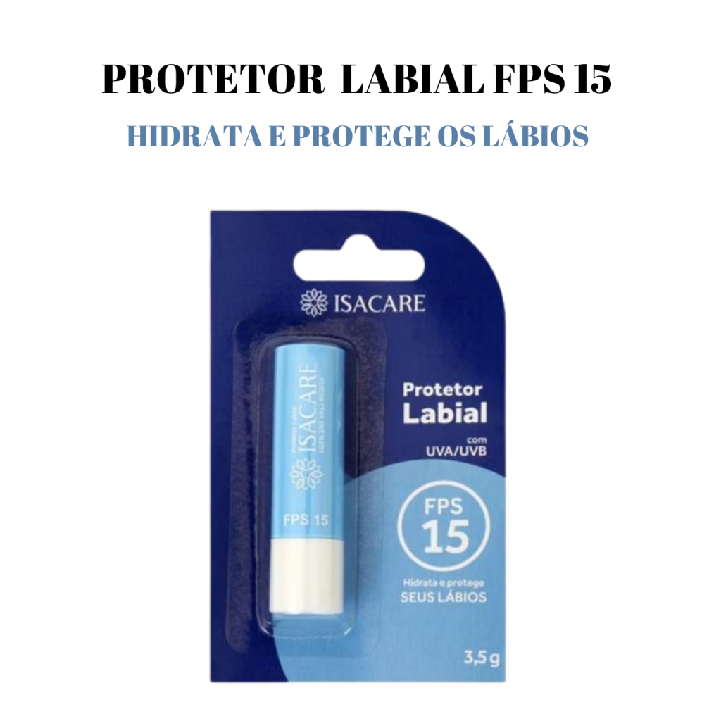 Protetor Hidratante Labial Sem Cor FPS 15 Isacare | Shopee Brasil