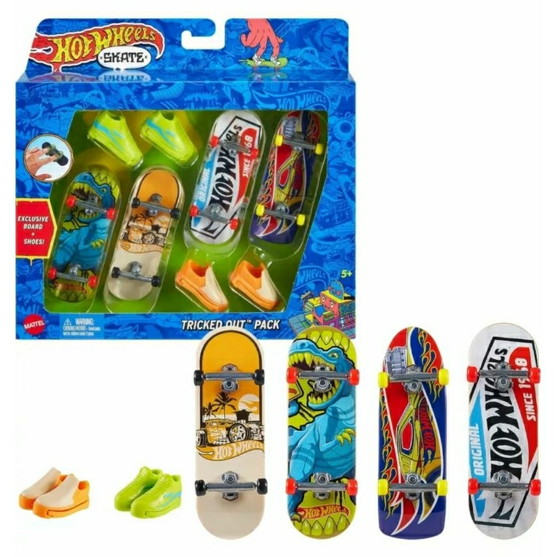 Mattel - Parque de skate com skate de brinquedo e sapatilhas para