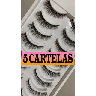 5 Cartelas cilios postiços XK71com 10 pares cada