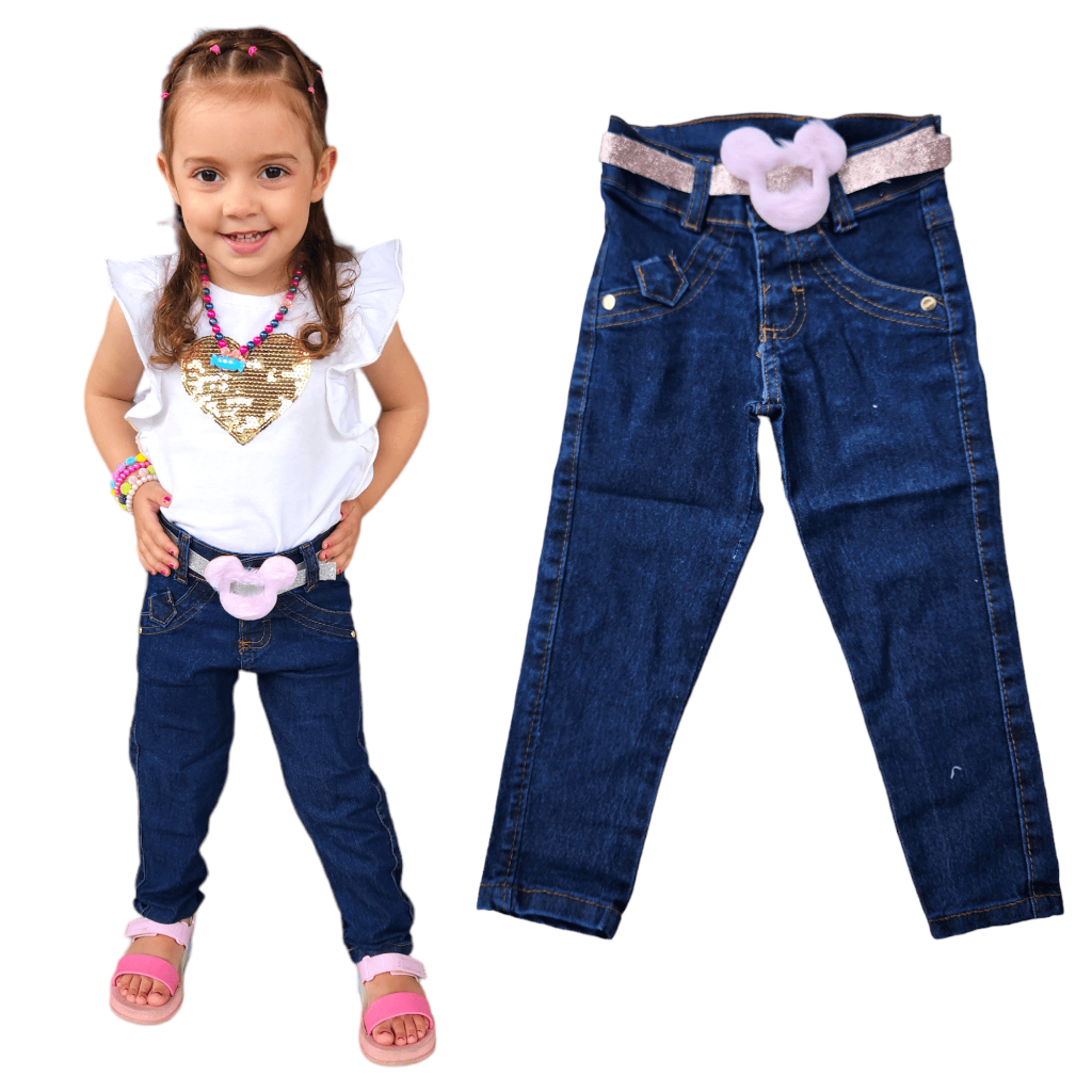 Calça Jeans Infantil Feminino Menina Premium Nova Top - Azul