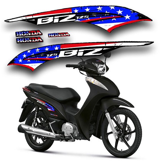KIT ADESIVOS HONDA BIZ 125 /150 BANDEIRA ESTADOS UNIDOS | Shopee Brasil
