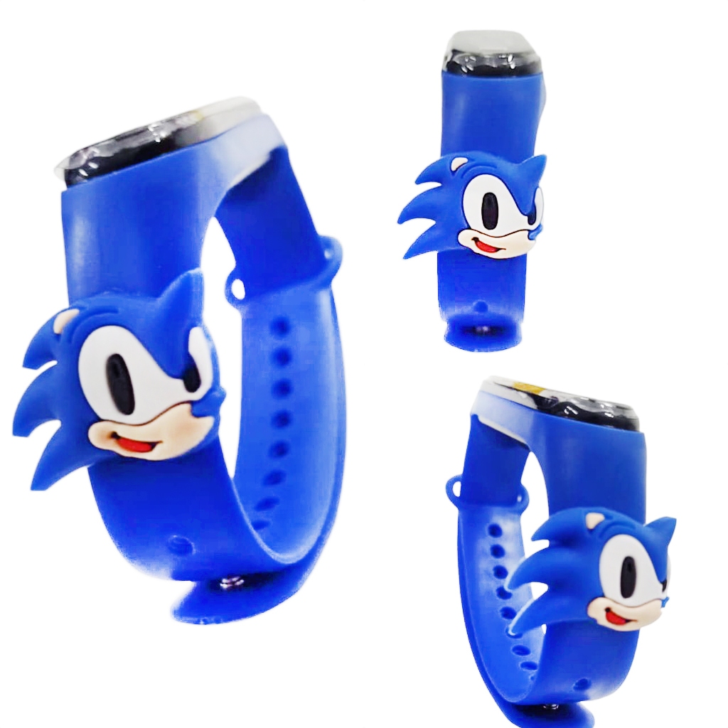 Relógio infantil Sonic the Hedgehog a quartzo com pulseira de plástico,  azul, 17,75 (modelo: SNC4028)