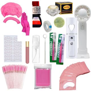 Kit Profissional Extensão Alongamento Cílios Cola Elite HS10 3ml Removedor Navina Nano Mister Spray Vaporizador Ventilador Pinça Precisão Pincel Limpeza