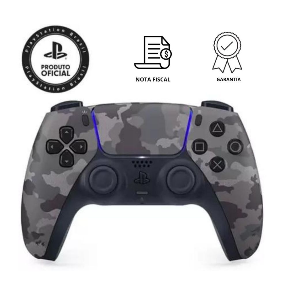 Controle Para PS5 Sem Fio DualSense 5 Sony Gray Camouflage