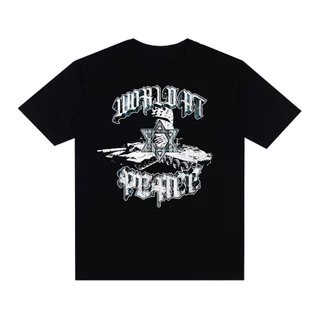 Camiseta Basic Streetwear Oversized Unissex 100% Algodão Estampada World At Peace Cores Diversas