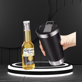 Copo Térmico Com Tampa E Abridor 473ml Cerveja Café Inox Beer Cup Copo -  Odin - A loja do Barbeiro