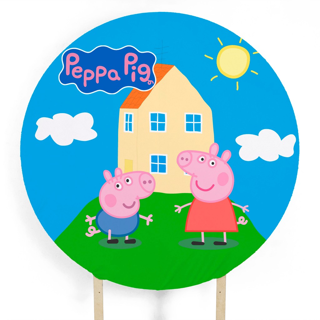 Painel Cor Mais Viva Decoração Peppa Pig Festa 100x78cm - Regina