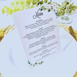 Placa com Menu e Agradecimento - 10 unidades